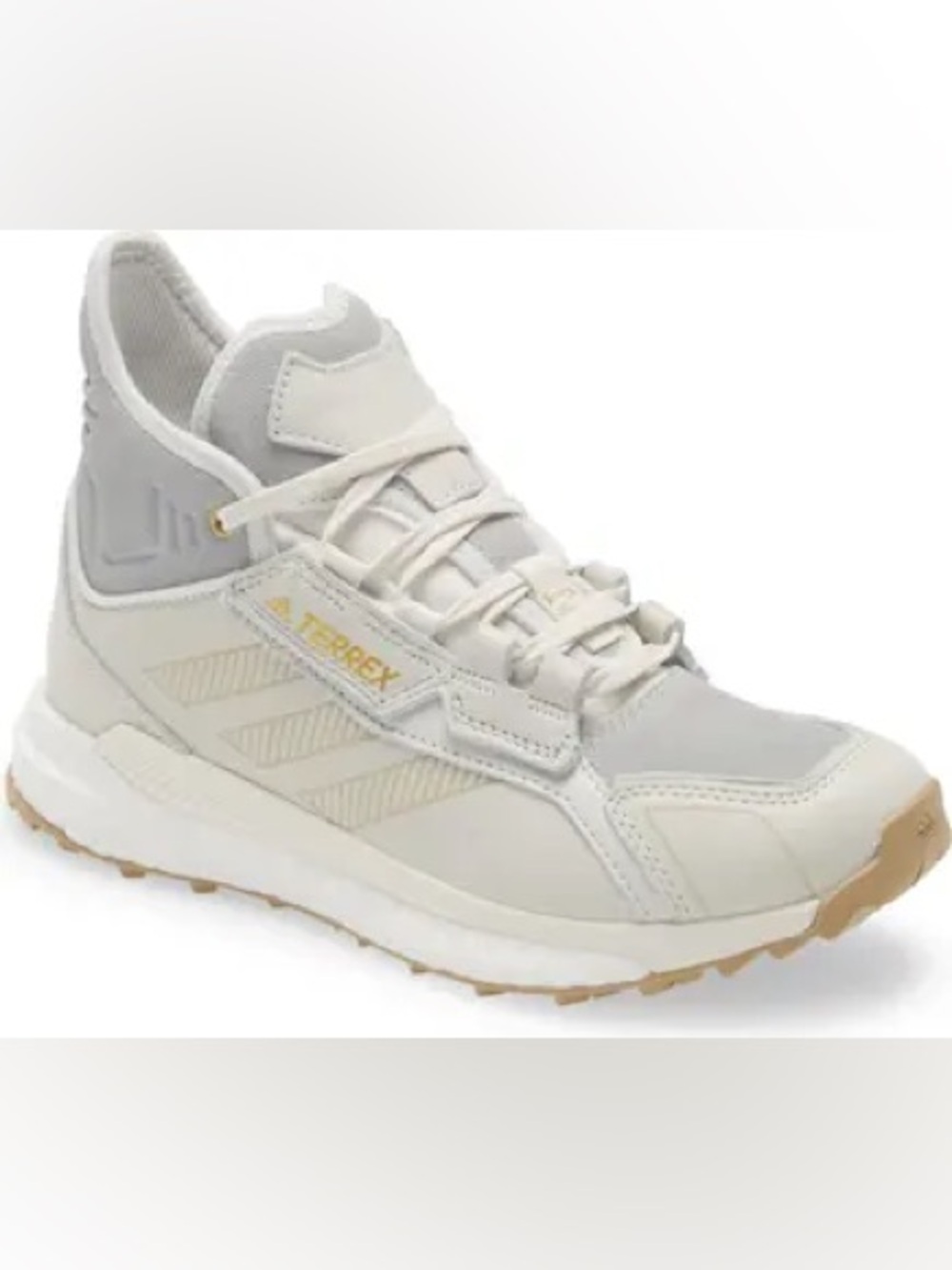 Adidas Terrex Free Hyperblue Mid Boost Hiking Shoes Cream Womens 6 - Picture 1 of 7